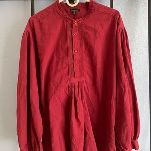 J. Peterman mens casual button dress shirt size xl mandarin collar